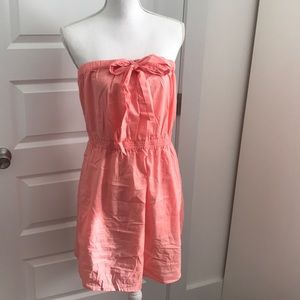 JCrew cover up Strapless in coral. Size Medium